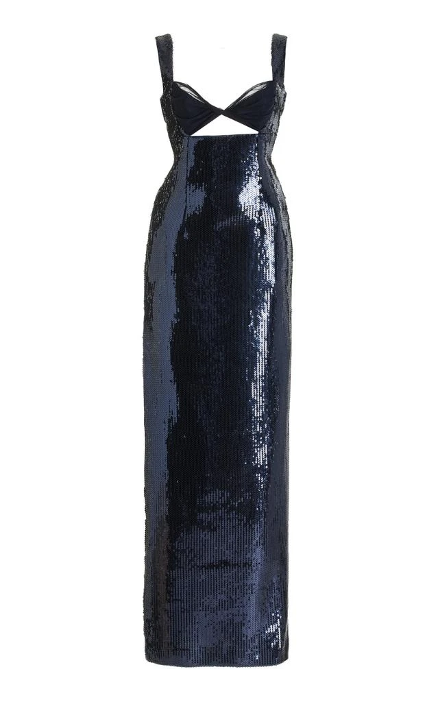 Galvan Galvan - Sequined Cutout Maxi Dress - Blue - FR 38 - Moda Operandi 1