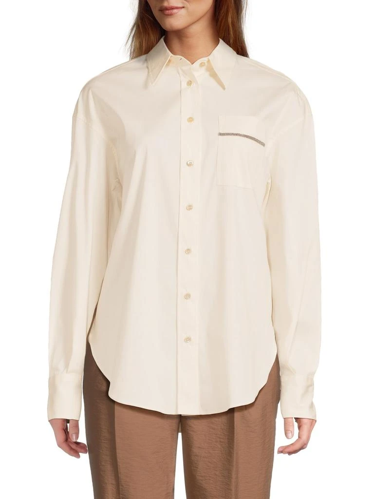 Brunello Cucinelli Cotton-Blend Button-Front Shirt 1