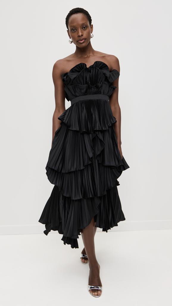 AMUR Judah Scallop Pleated Dress