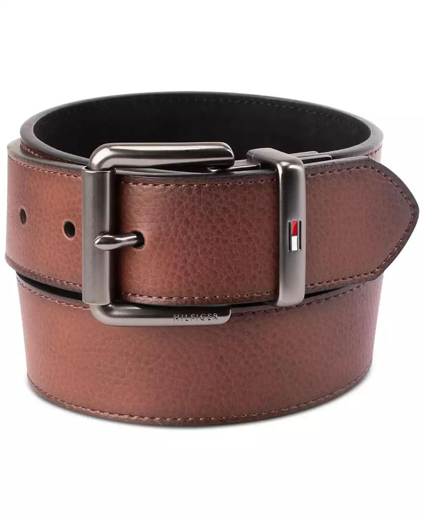 Tommy Hilfiger Men’s Two-In-One Reversible Casual Matte and Pebbled Belt 1