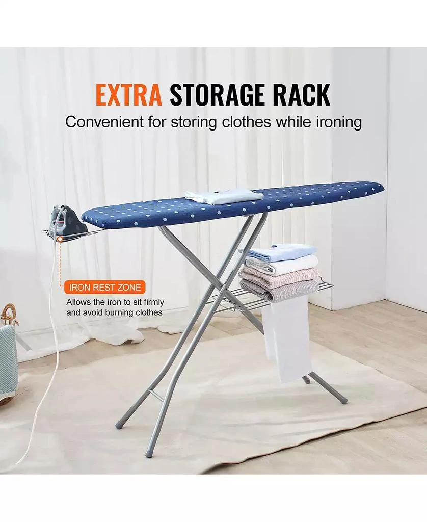 Ecooso Ironing Board with Storage Tray, 55"x15" Surface, 4-Layer Heat-Resistant Cover, 10 Height Adjustments for Home Use 7