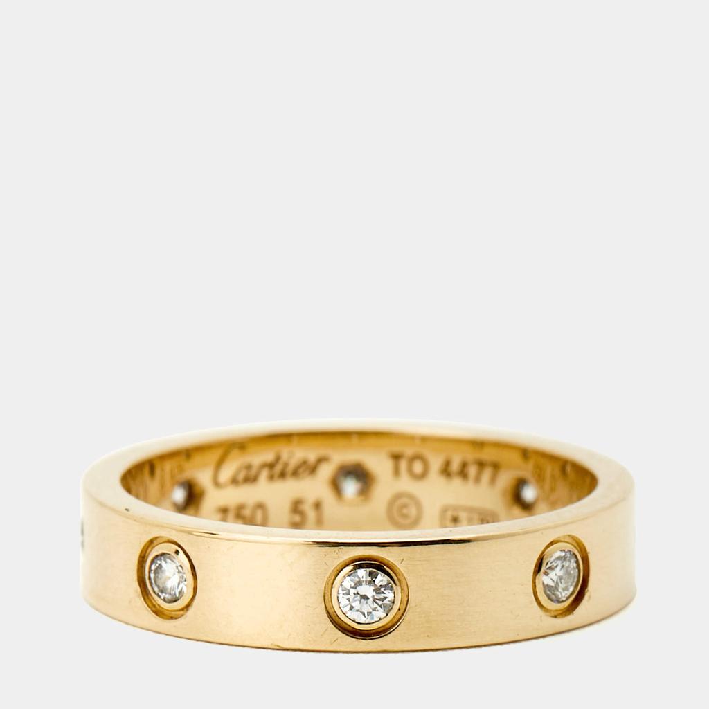 Cartier Cartier Love 8 Diamond 18k Yellow Gold Small Model Wedding Band Ring 51