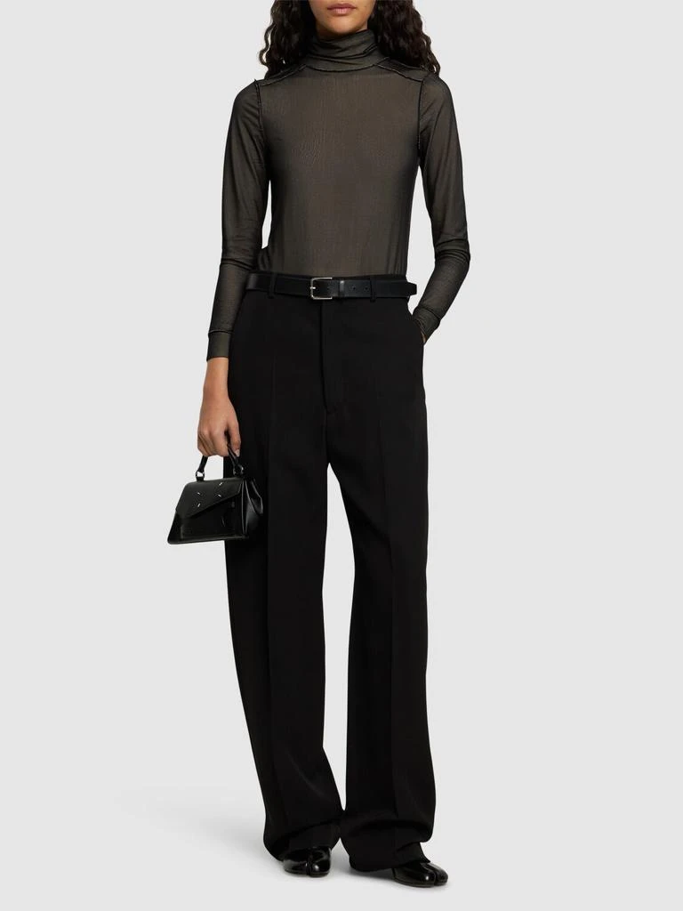 MAISON MARGIELA Sheer Viscose Jersey T-neck Bodysuit 1