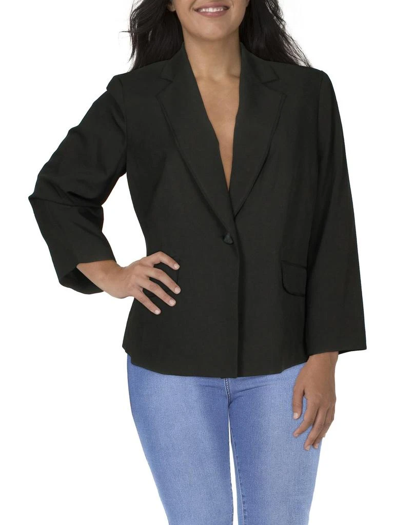 Le Suit Plus Womens Suit Separate Office One-Button Blazer 4