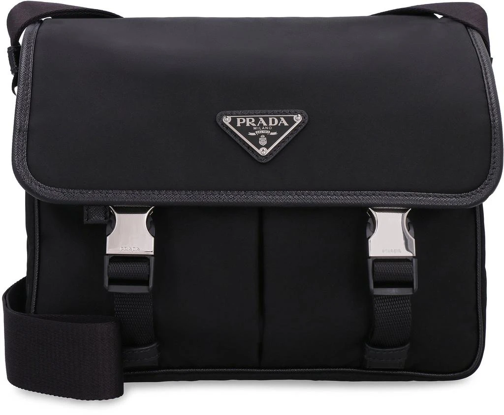 Prada Prada Logo Plaque Fold-Over Shoulder Bag 1