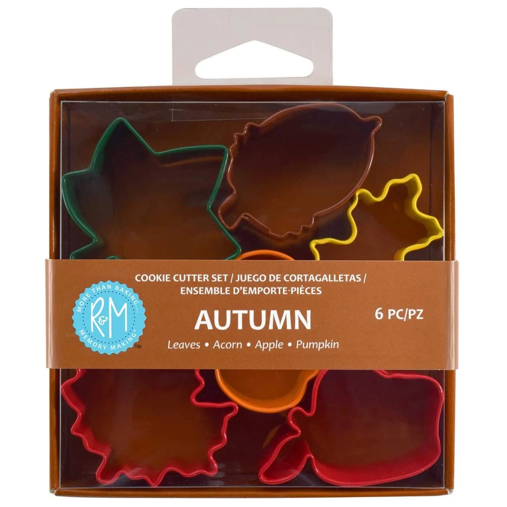 R&M International Mini Autumn Color 6 Piece Cookie Cutter Set