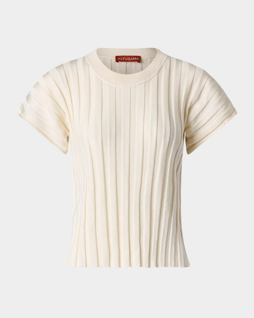 Altuzarra Zadie Silk Rib Short-Sleeve Top 1