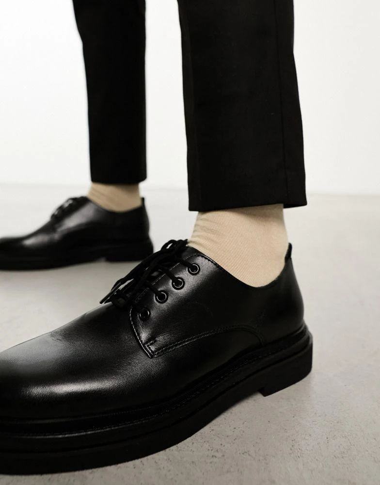 WALK LONDON Walk London Brooklyn derby shoes in black leather 3