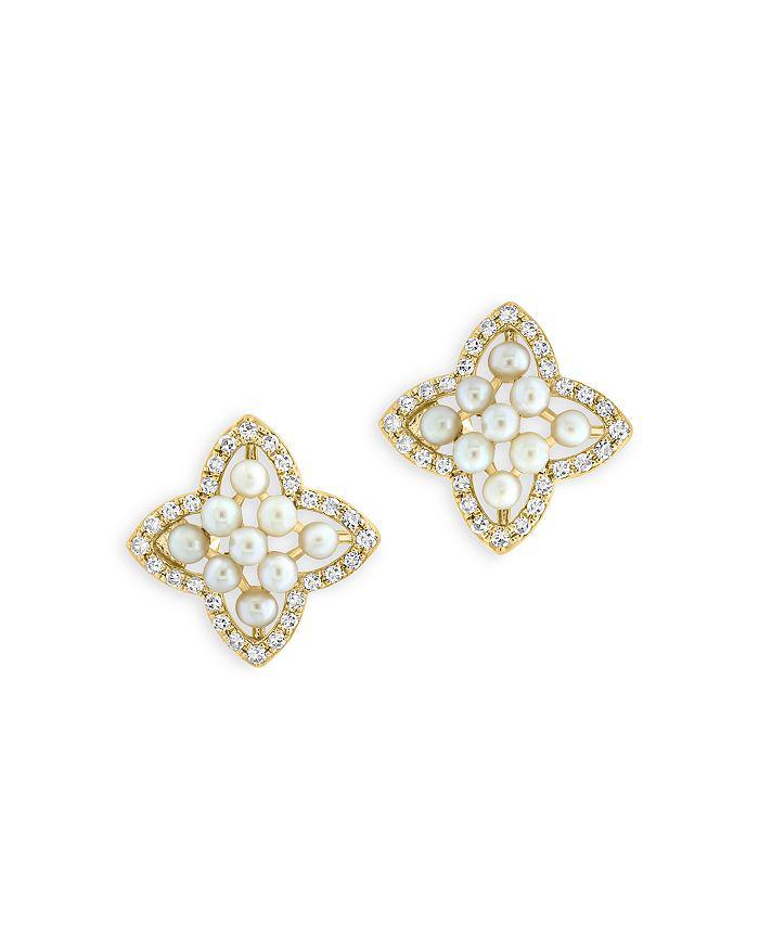 Bloomingdale's Cultured Freshwater Pearl Star Stud Earrings in 14K Yellow Gold