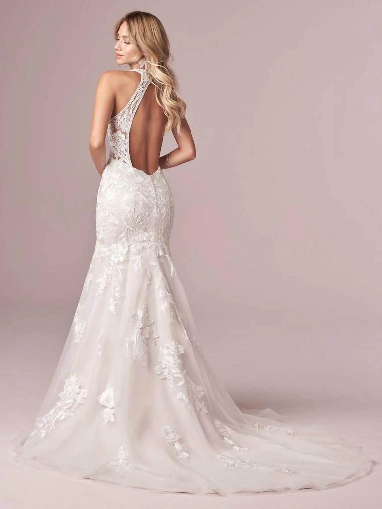 Rebecca Ingram Rebecca Ingram - Elizabetta Deep Illusion V-neckline Gown 3