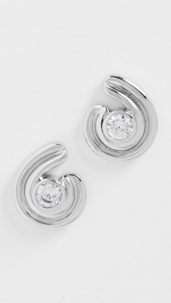 Luv AJ Wave Bezel Twist Studs