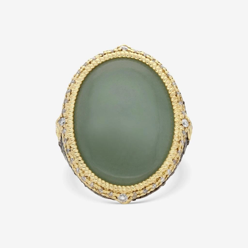 Armenta Armenta 18K Yellow Gold & Sterling Silver Diamond & Aquamarine Signet Ring Sz. 7 19337 2
