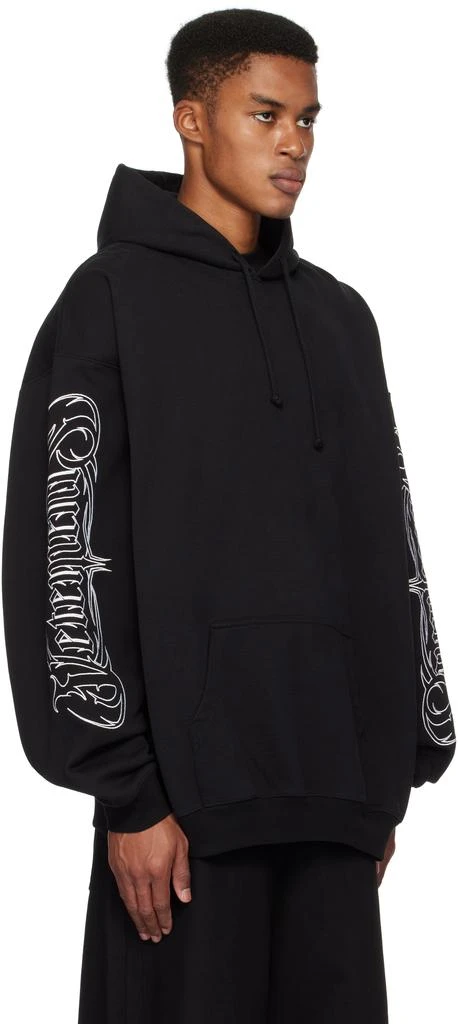 Vetements Black Metal Embroidered Oversized Hoodie 2