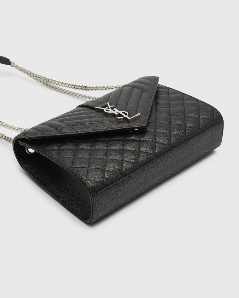 Yves Saint Laurent Envelope Triquilt Medium YSL Shoulder Bag in Grained Leather 2