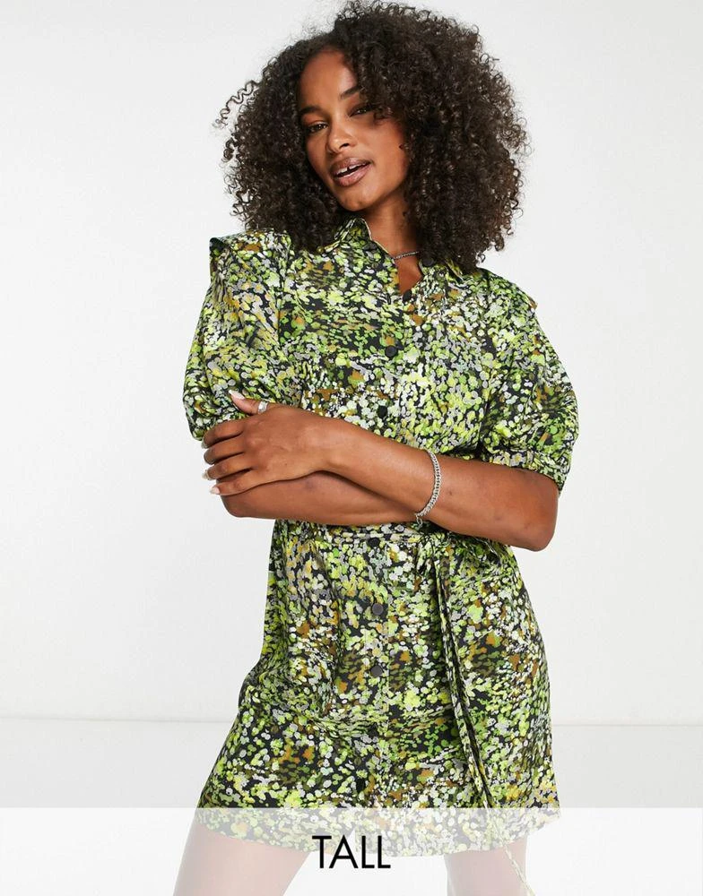 Topshop Tall Topshop Tall mini shirt dress in camo print 1