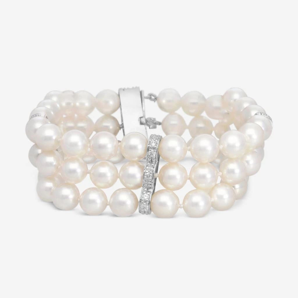 Assael Assael 18K White Gold Japanese Akoya Cultured Pearl 
Diamond Bracelet B1194-copy