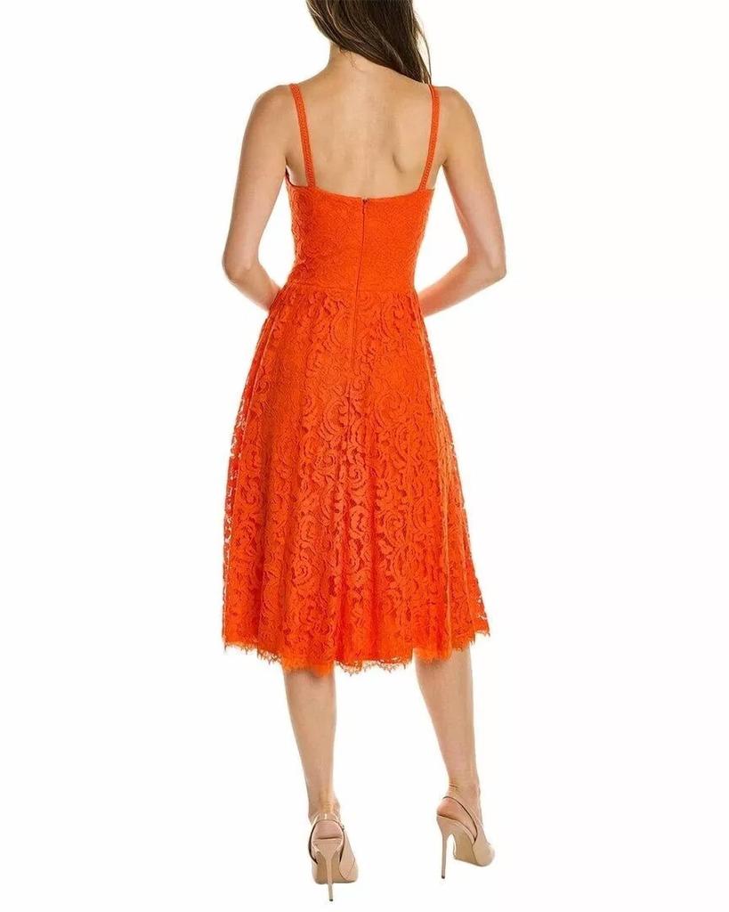 Tadashi Shoji Lace Fit And Flare Midi Dress In Tango
