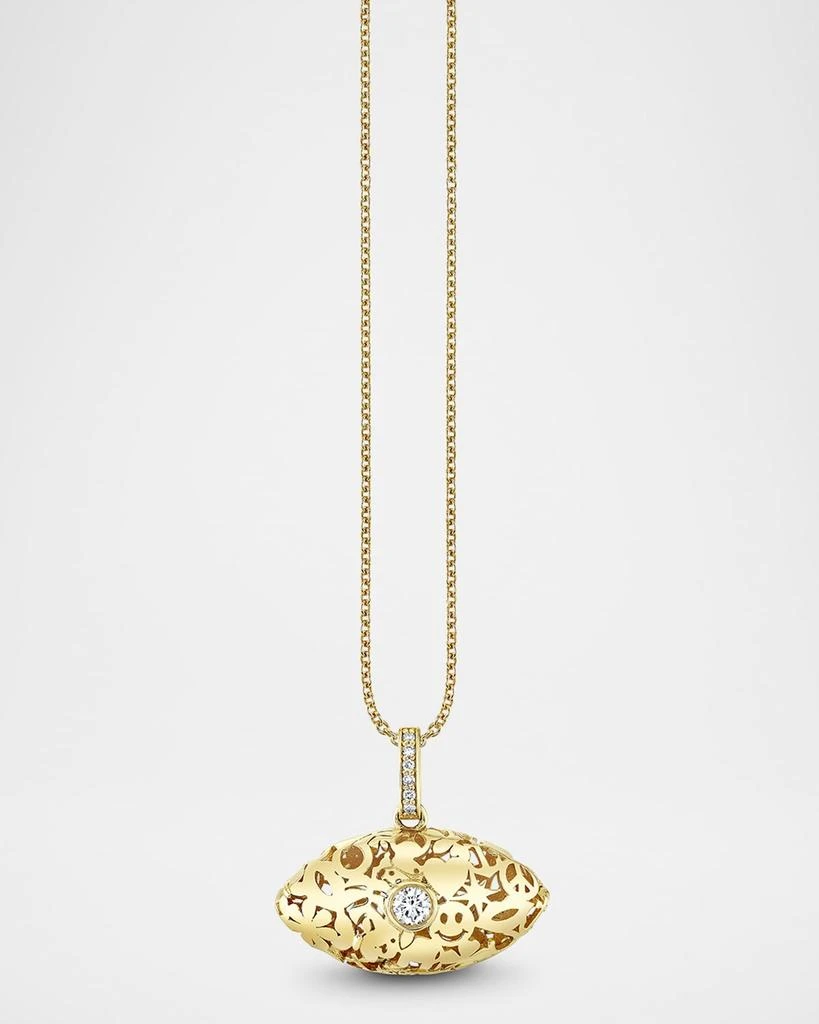 Sydney Evan 14K Icon Wallpaper Marquis Eye Charm on Heavy Tiffany Chain Necklace