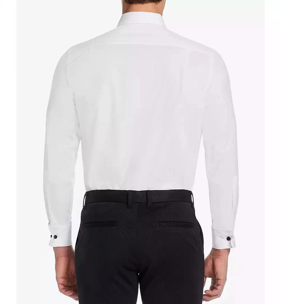 MICHELSONS OF LONDON Men's Stretch Solid Wing Collar French Cuff Tuxedo Shirt, Regular & Slim Fit 3