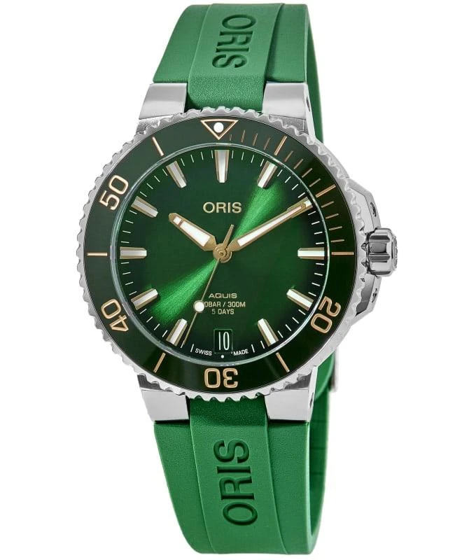 Oris Oris Aquis Date Automatic Green Dial Rubber Strap Men's Watch 01 400 7769 4127-07 4 22 77FC 1