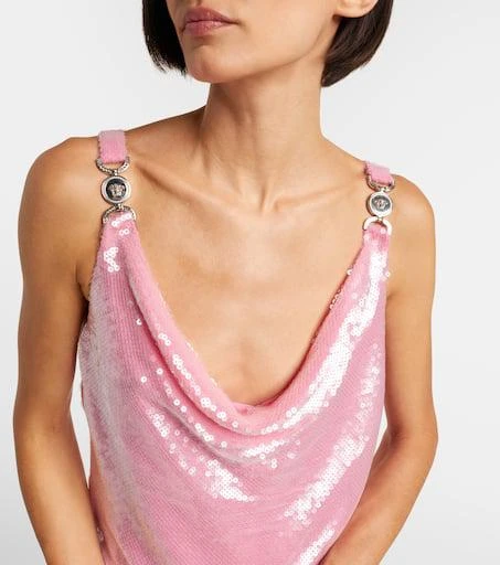 Versace Medusa 
95 sequined silk slip dress 4