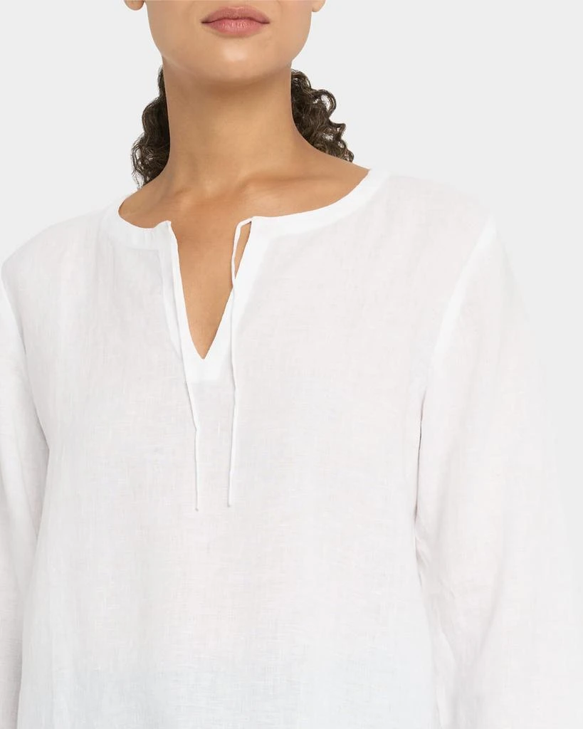 Eileen Fisher Tie-Neck Organic Linen Top 5