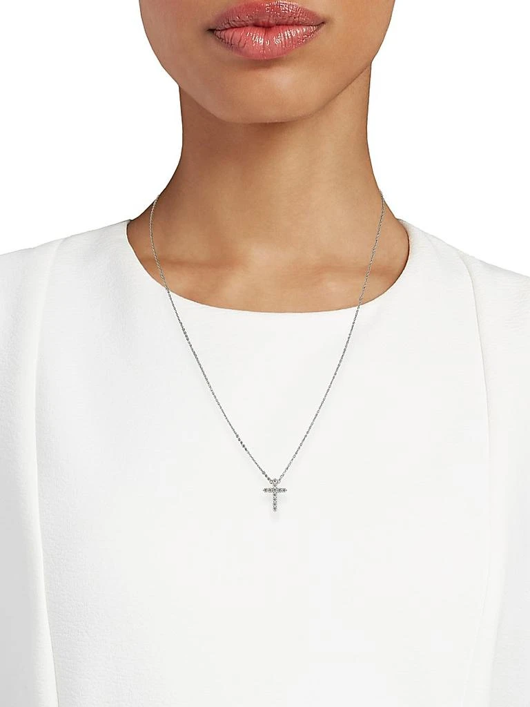 Hearts On Fire 18K White Gold & Diamond Cross Pendant Necklace 2