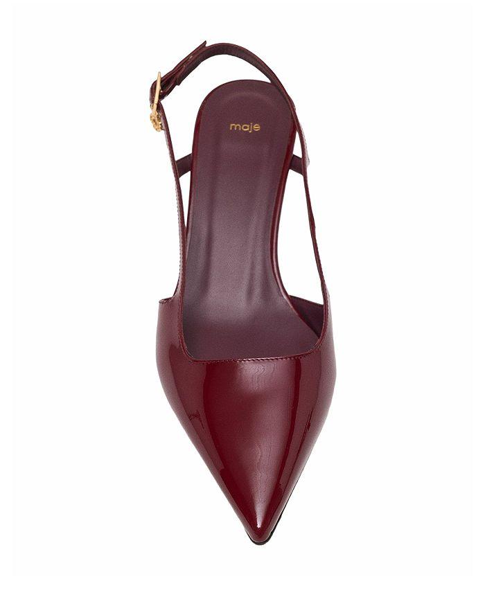 Maje Women's Patent Leather Slingback Pumps