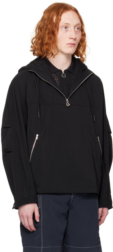 Solid Homme Black Half-Zip Jacket