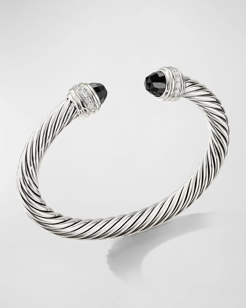 David Yurman Cable Bracelet with Gemstone and Diamonds in Silver, 7mm 3