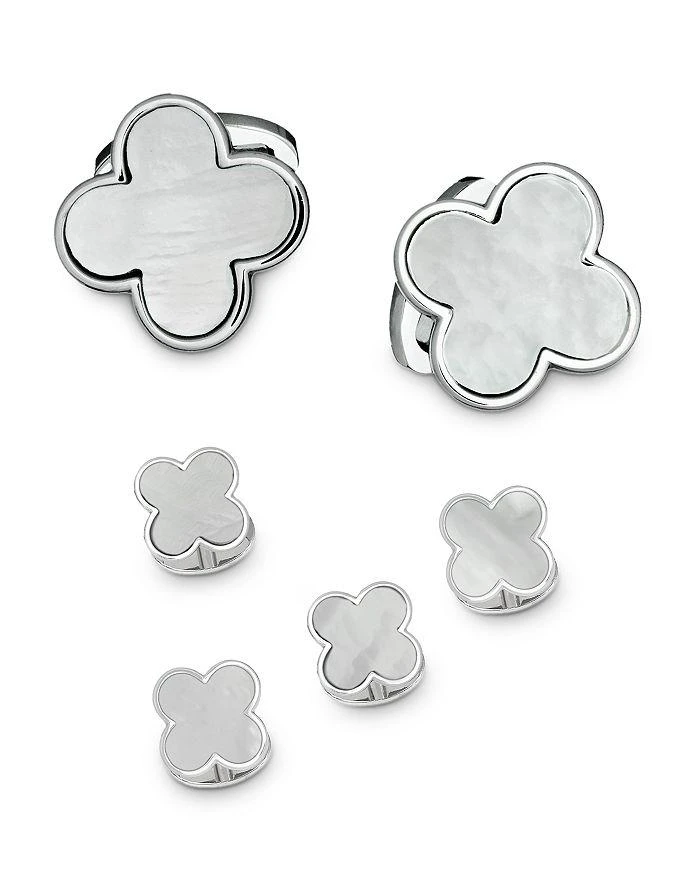 Jan Leslie Sterling Silver 
Mother-of-Pearl Clover Stud Set