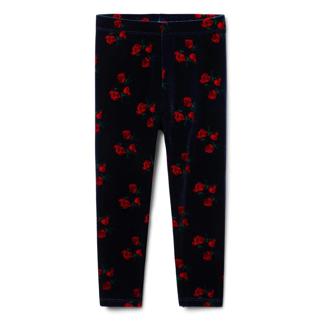 Janie and Jack Flower Velour Leggings (Toddler/Little Kids/Big Kids) 1