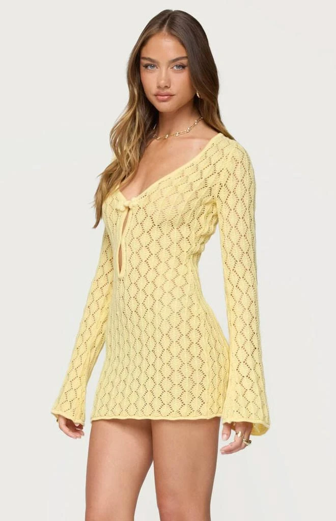 Edikted Brie Cut Out Crochet Mini Dress 1