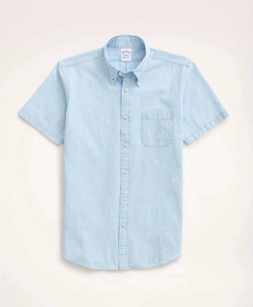 Brooks Brothers Regent Regular-Fit Short-Sleeve Chambray Sport Shirt 1