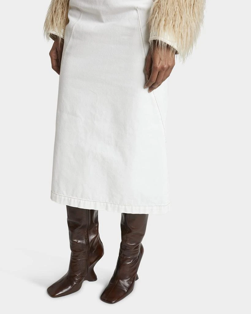 Dries Van Noten Glove Leather Wedge Knee Boots 2
