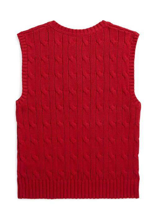 Ralph Lauren Lauren Childrenswear Bpys 2 7 Cable Knit Cotton Sweater Vest