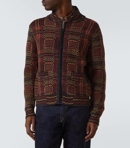 RRL Checked wool jacquard cardigan 3