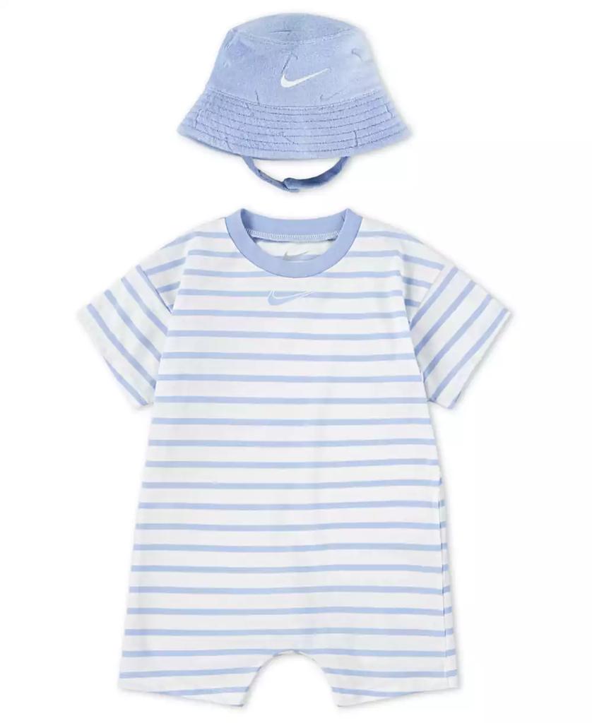 NIKE Baby Boys Short Sleeve Romper with Bucket Hat