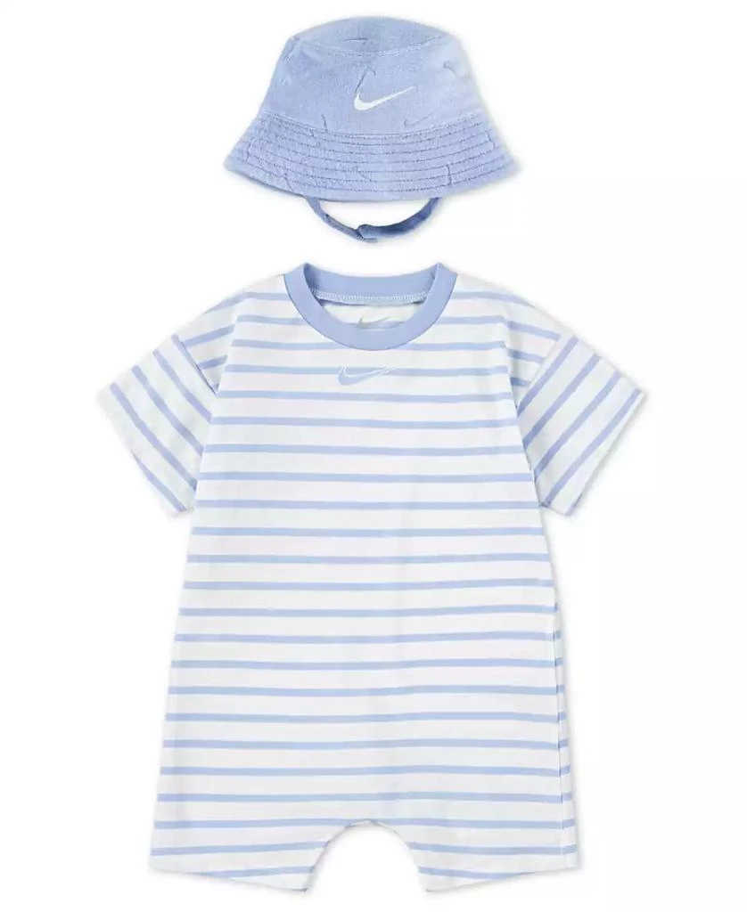 NIKE Baby Boys Short Sleeve Romper with Bucket Hat 1