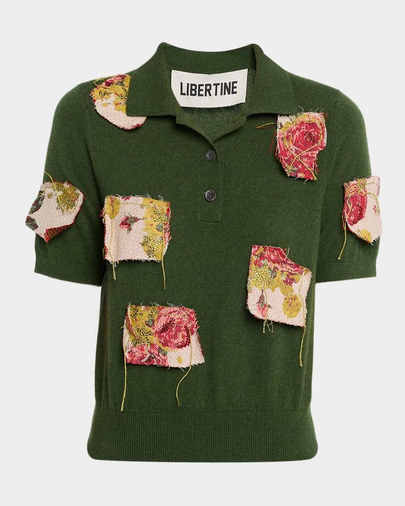 Libertine Lizzy Bennett Patched Cashmere Polo Sweater