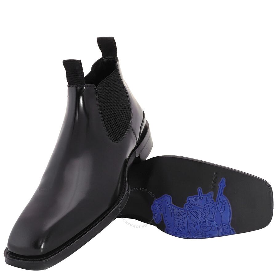 Burberry Black Square-Toe Leather Chelsea Boots - Shoes