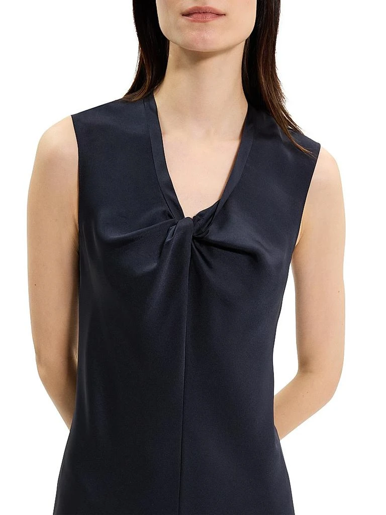 Theory Crushed Satin Twist Scoop Dress 5