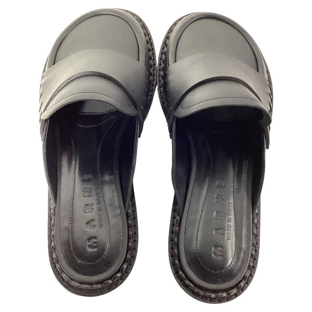Marni Loafer Mules in Black Leather 5