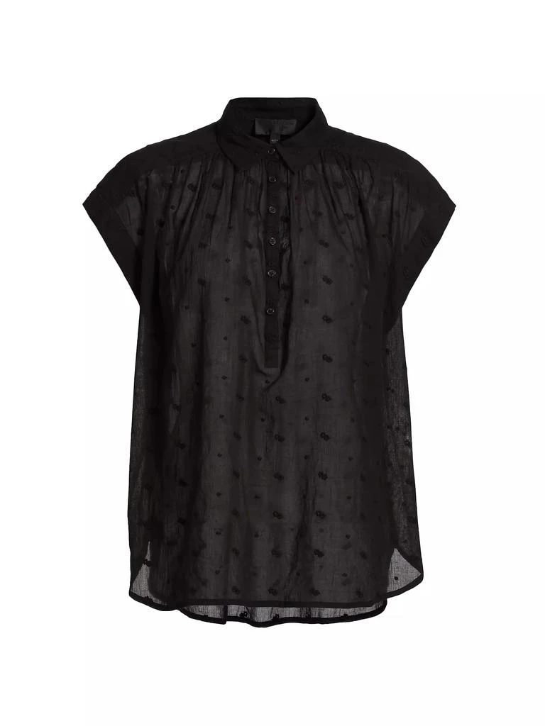 Nili Lotan Normandy Embroidered Cotton Blouse 1