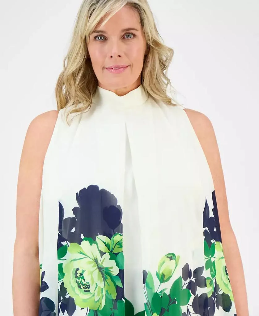 Robbie Bee Plus Size Placement-Print Mock-Neck Dress 3