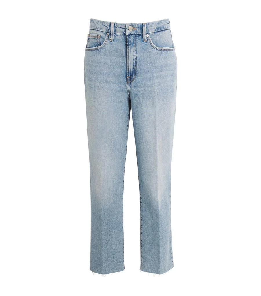 Good American Good Boy Straight Cropped Jeans 1