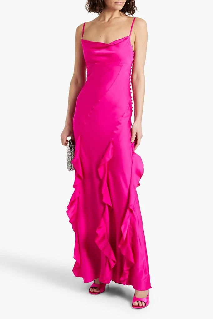 NICHOLAS Ruffled silk-blend satin gown 2