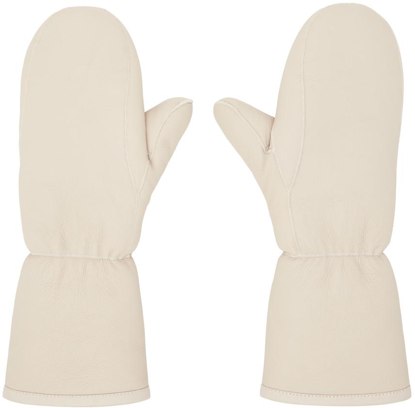 Yves Salomon Beige Merinillo Mittens