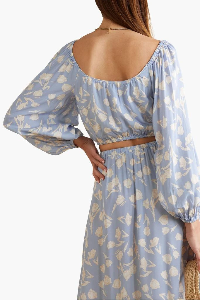 Peony Cropped floral-print woven top 3