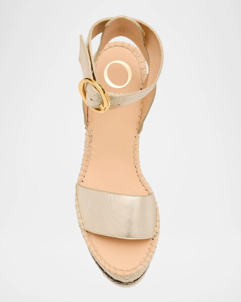 Odissi Lily Metallic Leather Wedge Espadrilles 4
